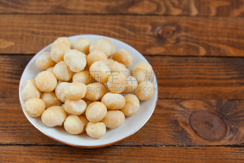 澳大利亚坚果,美味,盘子,木制,澳大利亚坚果树,水平画幅,素食,无人,坚果,脆弱