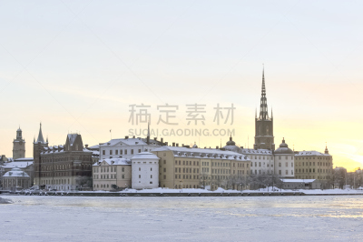 斯德哥尔摩,风景,水,天空,水平画幅,马拉伦湖,雪,无人,海港