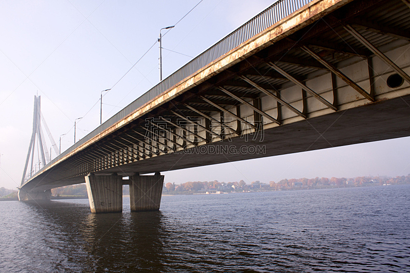 里加,摄像机拍摄角度,范苏桥,在下面,拉脱维亚,水平画幅,无人,欧洲,摄影,运输