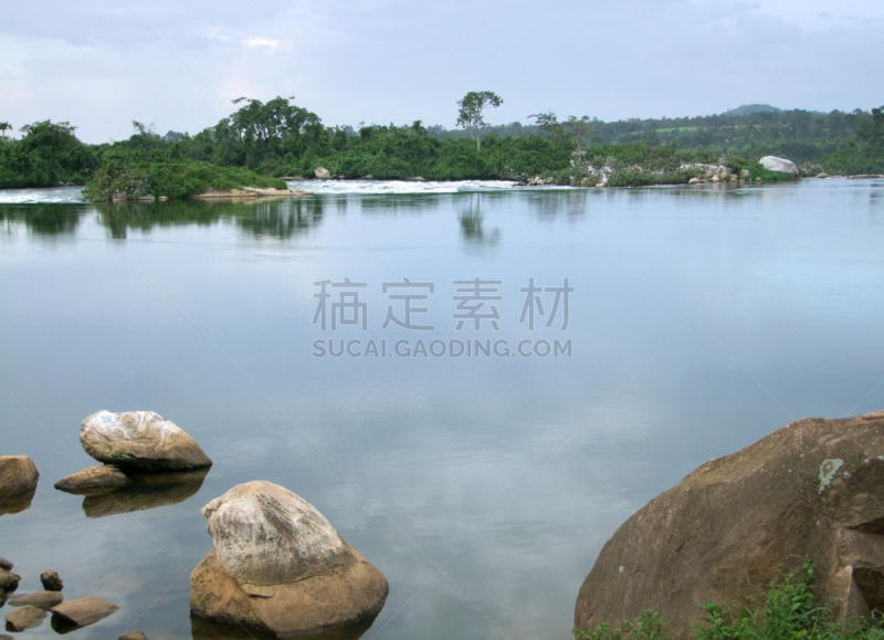 宁静,非洲,尼罗河,风景,金贾,水,天空,水平画幅,无人,海岸地形