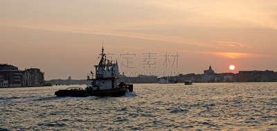 拖轮,早晨,威尼斯,拉德卡,水,威尼托大区,水平画幅,无人,全景,船