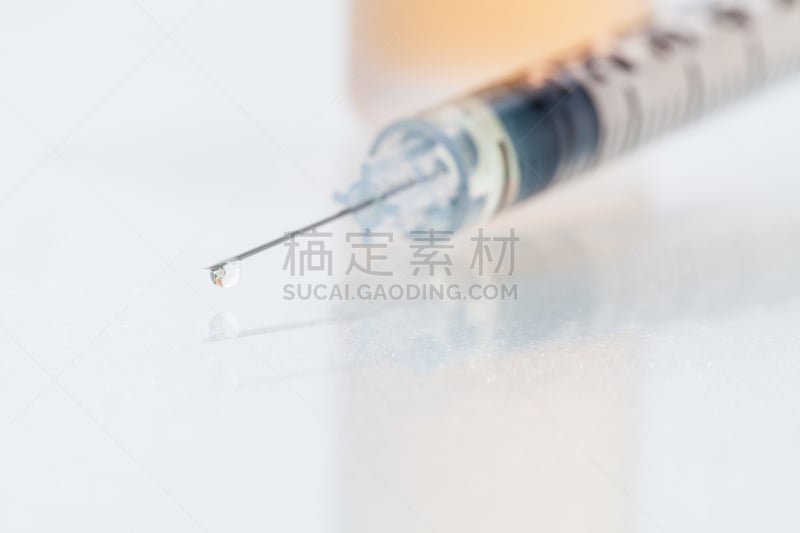 蓝色,健康保健,注射器,特写,胰岛素,水平画幅,无人,科学,解决