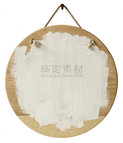 钉子,绳子,背景分离,圆形,木制,悬挂的,白色,古老的,风化的,涂料