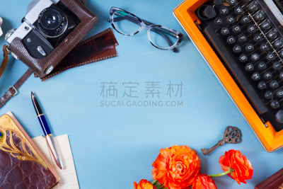 打字机,橙色,办公室,留言板,古董,讲故事,波普风,留白,古老的,古典式