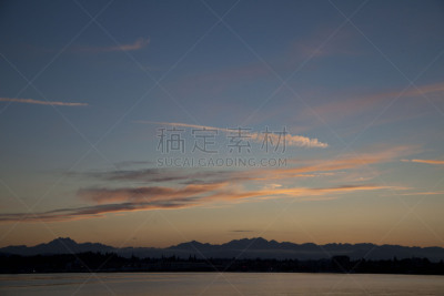 普吉特海湾,布雷默顿,奥林匹克山脉,奥林匹克山,美国西北太平洋地区,自然,天空,美国,水平画幅,无人