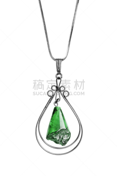 软玉,项坠,分离着色,魅力项链,孔雀石,小巧精致的个人配件,翡翠绿宝石,个人随身用品,垂直画幅,链