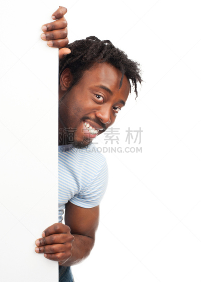 男人,空白的,快乐,布告,空的,背景分离,仅男人,一个人,仅一个男人,拿着