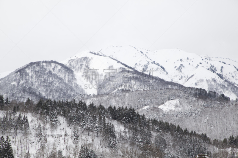 雪,冬天,乡村,白川乡,大井町,反曲刀,合掌屋,岐阜县,天空,水平画幅