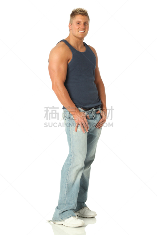 休闲装,分离着色,带环,举重训练,背景分离,仅男人,肖像,一个人,仅一个男人,从容态度