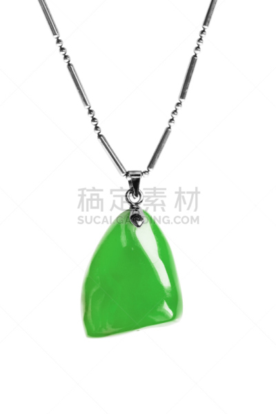 软玉,项链,分离着色,魅力项链,翡翠绿宝石,人造珠宝,鲜绿色,护身符,一个物体,背景分离