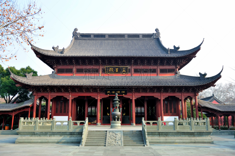 寺庙,半身像,杭州,水平画幅,建筑,无人,宫殿,浙江省,摄影