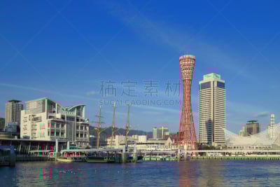 神户,海港,神户塔港,美利坚公园,兵库县,城镇景观,观光船,栈桥码头,近畿区域,天空