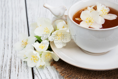 茉莉,茶杯,餐具,水平画幅,无人,干的,饮料,植物,植物学