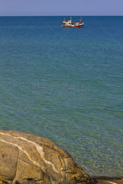 华欣,海滩,垂直画幅,水,巴蜀,度假胜地,无人,户外,渔船,泰国