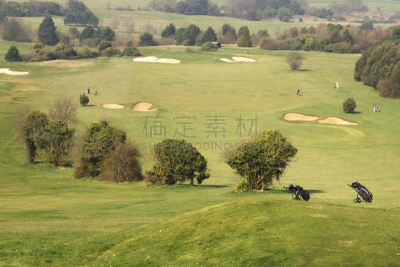 西苏塞克斯,高尔夫球运动,英格兰,沃辛,南丘,沙土障碍,苏塞克斯,自然,非都市风光,水平画幅