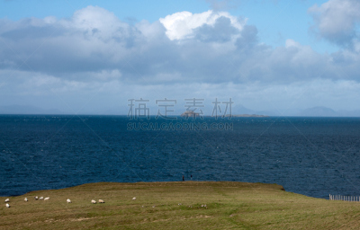 海洋,风景,在上面,斯达芙妮,斯凯岛,天空,美,地名,水平画幅,山
