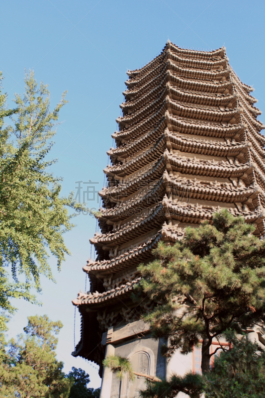 北京大学,宝塔,北京,瓷器,垂直画幅,无人,传统,夏天,彩色图片,大学