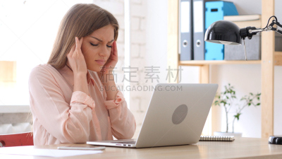 职业,头痛,压力,办公室,美,水平画幅,美人,艺术品,忙碌,特写