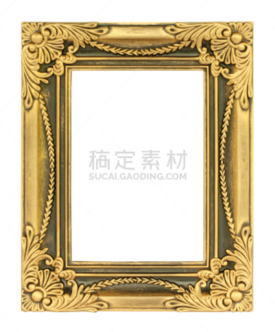 边框,古董,白色背景,黄金,过时的,华丽的,纹理效果,一个物体,背景分离,计划书
