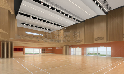体育场,绘画插图,室内,三维图形,网球运动,学校体育馆,水平画幅,建筑,无人,舞厅