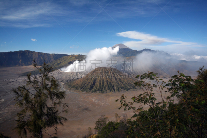 婆罗摩火山,火山,东爪哇,爪哇,水平画幅,地形,火山地形,全景,bromo-tengger-semeru national park,户外