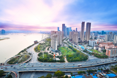 南昌市,都市风景,江西省,办公室,水,水平画幅,无人,户外,现代,建筑业