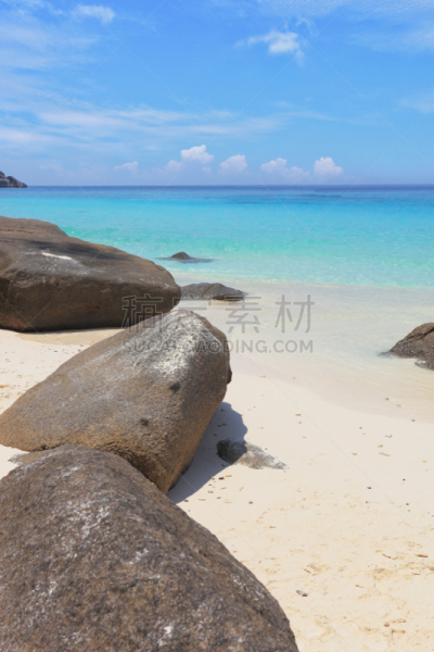 海滩,斯米兰群岛,垂直画幅,水,天空,沙子,无人,湿,夏天,泰国