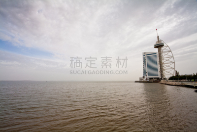 达伽马塔,酒店,瓦斯科·达·伽马大桥,塔霍河,了望塔,水,天空,水平画幅,无人,户外