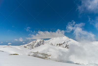 雪,山,蓝色,高处,在下面,天空,水平画幅,日本阿尔卑斯山脉,富山