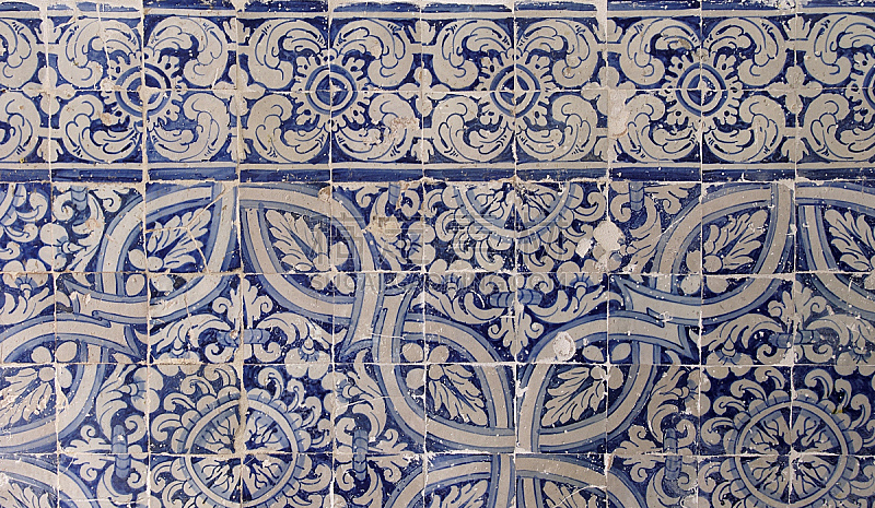 古老的,里斯本,瓷砖,水平画幅,无人,蓝色,巴洛克风格,葡萄牙,摄影