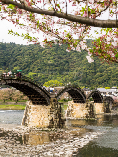 锦带桥,岩国,三重县,东海区,自然,垂直画幅,水,建筑,无人,日本