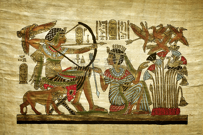 过时的,埃及,纸莎草,莎草纸,开罗,象形文字,法老,手稿,美术工艺,部落艺术