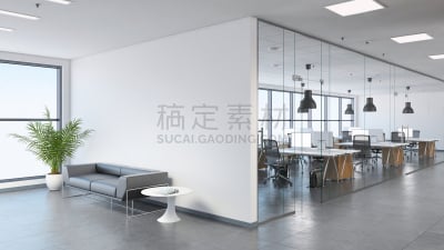 办公室,大厅,极简构图,商务,开放式设计,现代,格子间,项坠,围墙,广角