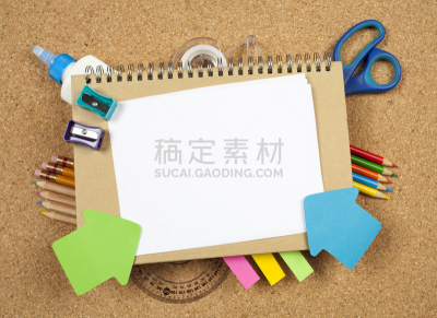 学校用品,背景,巷,白皮书报告,量角器,螺旋记事本,彩色铅笔,卷笔刀,留白,水平画幅