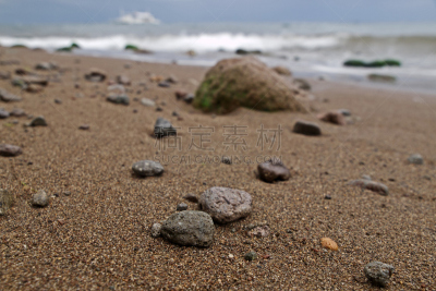 石头,选择对焦,水,天空,褐色,边框,客船,水平画幅,沙子,无人