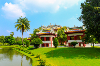 挽芭茵,宫殿,水平画幅,旅行者,夏天,户外,泰国,居住区,佛,著名景点