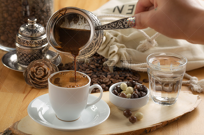 土耳其清咖啡,水平画幅,鸭舌帽,无人,咖啡杯,土耳其软糖,杯,摄影