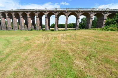 英格兰,西苏塞克斯,高架桥,车站月台,水平画幅,风化的,无人,铁轨轨道,拱门,户外