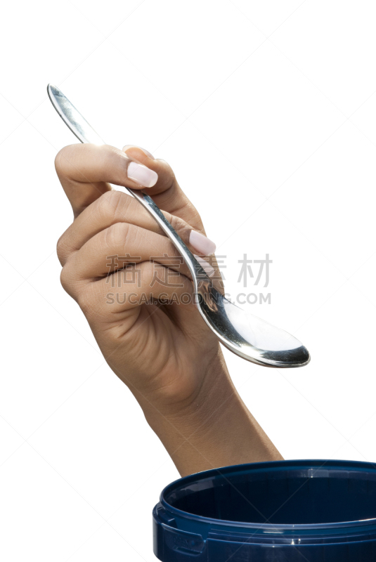 拿着,汤匙,布告栏,分离着色,冰淇淋,大汤匙,垂直画幅,四肢,金属,部分