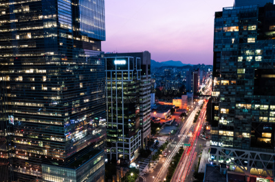 江南区,首尔,水平画幅,夜晚,无人,交通,户外,都市风景,夜生活,韩国