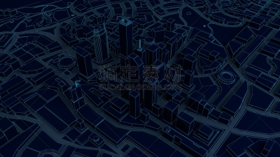 城市,在上面,三维图形,看风景,低多边形效果 ,线框模型,铁丝网,水平画幅,无人,蓝色