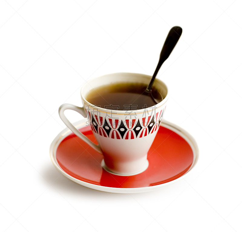 咖啡杯,咖啡馆,水平画幅,无人,浓咖啡,饮料,咖啡,黑色,拿铁咖啡,红色