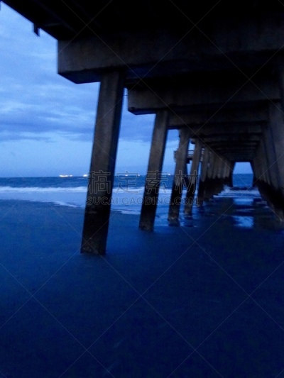 木板路,在下面,垂直画幅,美国,无人,大西洋,海景,太壁岛,摄影