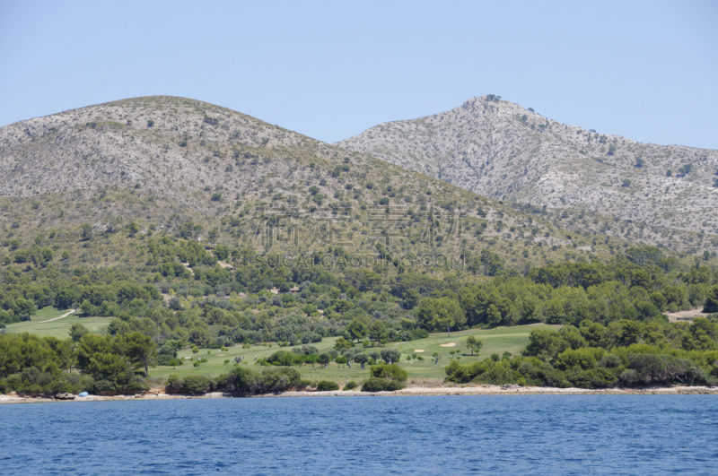 山脉,海岸线,sierra de tramuntana,自然,水,水平画幅,地形,无人,欧洲,夏天