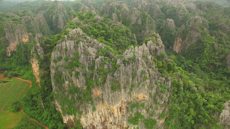 石灰石,泰国,山,水平画幅,无人,夏天,户外,石材,彭世洛府,无人机