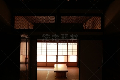 传统,日本,房屋,塌塌米垫,山口县,哈吉,小农地,和室,江户时代,屋顶横梁