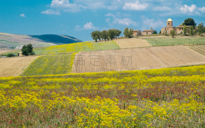 六月,水平画幅,山,无人,夏天,户外,克莱奥内,著名景点,农业