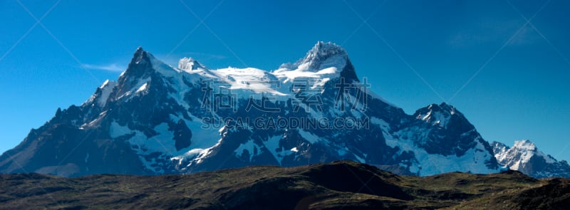 全景,澎湖,格兰德峰,定点跳伞,跳崖,百内犄角双峰,冰瀑,百内国家公园,南美,天空