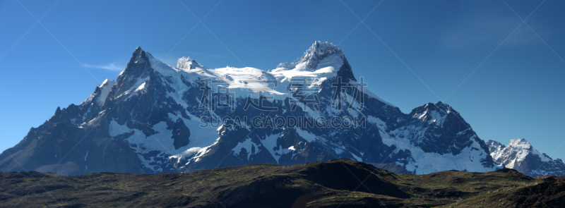 全景,澎湖,格兰德峰,定点跳伞,跳崖,百内犄角双峰,冰瀑,百内国家公园,南美,天空