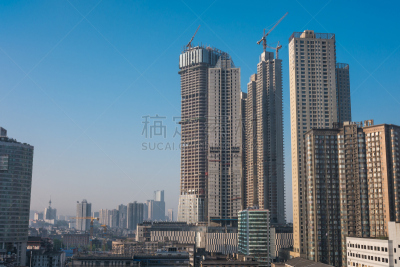 长沙,湖南省,水平画幅,建筑,金融,人,行人,户外,居住区,都市风景